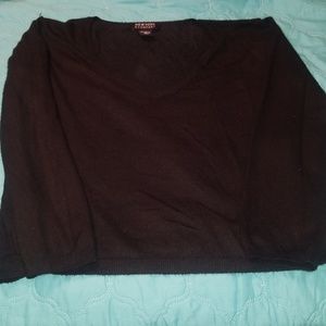 WOMEN NEW YORK & COMPANY BLACK V NECK SWEATER XL